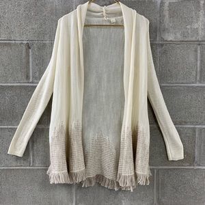 Anthropologie MOTH Open Front Fringe Cardigan